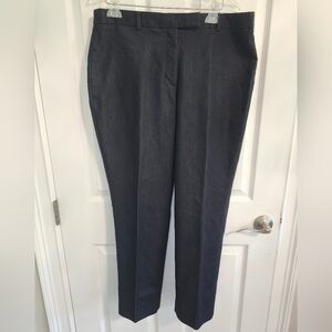 Talbots Dark Blue Denim High Waist Straight Curvy Office Dress Casual Pants S 14
